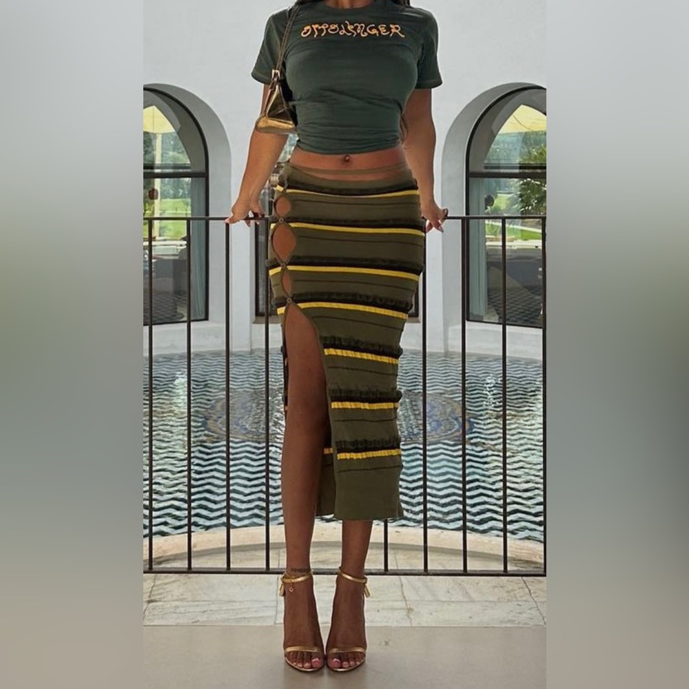 Jacquemus La Jupe Maille Concha Stripe Skirt